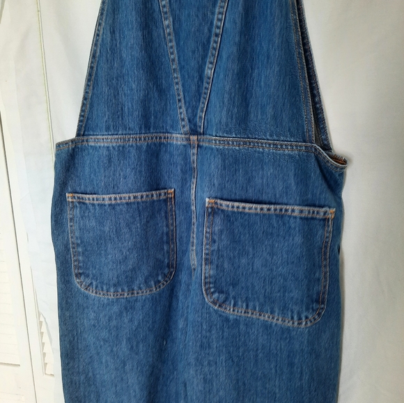 American Apparel Tomgirls 100% Cotton Distress Denim Blue Jeans Overalls Size L - Picture 6 of 15